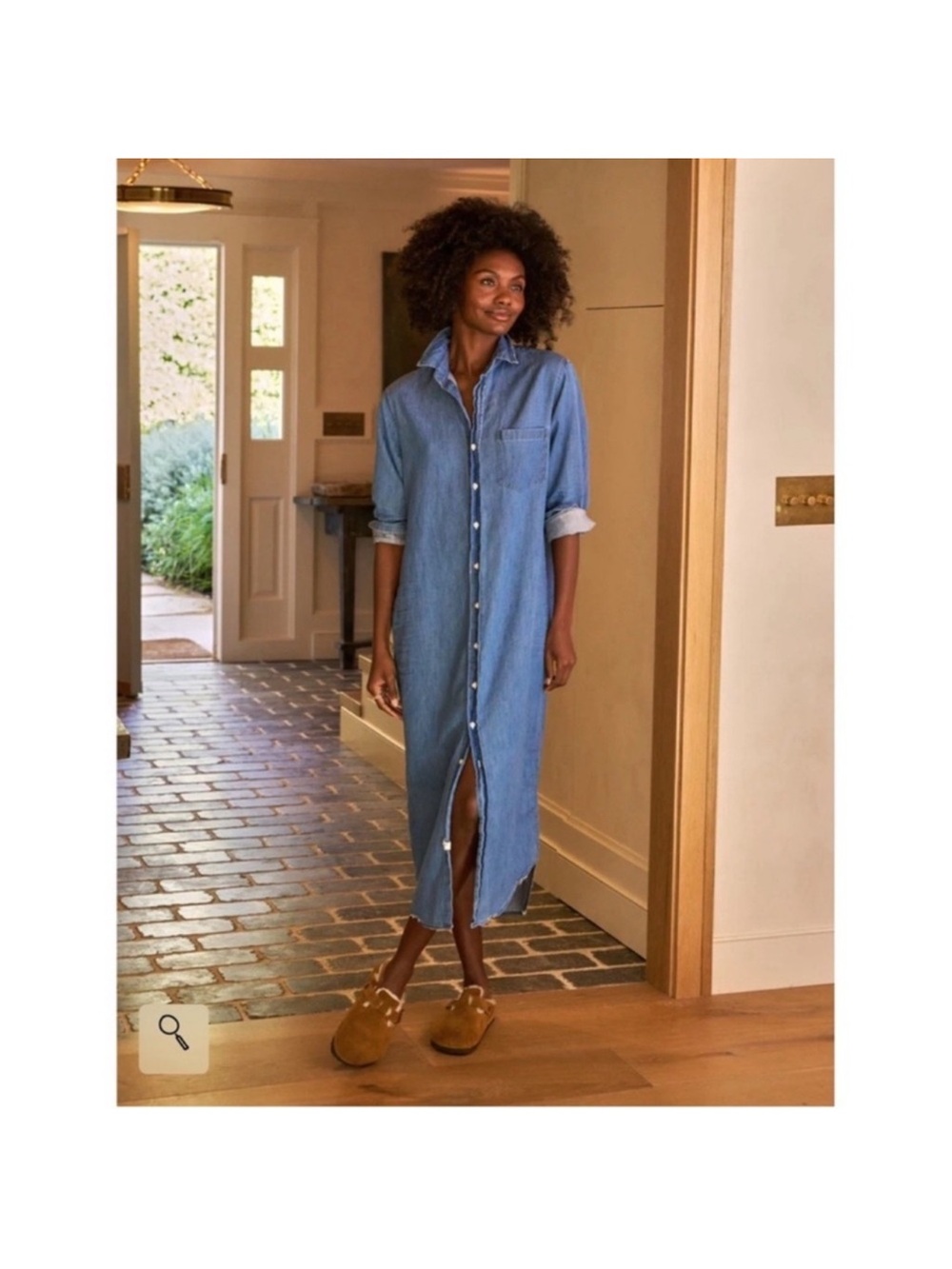 Frank & Eileen Rory Denim Maxi Shirt Dress Vintage Stonewashed Indigo Large EUC - Picture 7 of 9